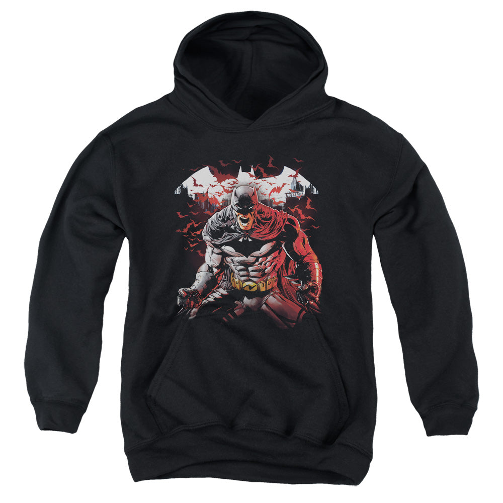 Batman Raging Bat Kids Youth Hoodie Black