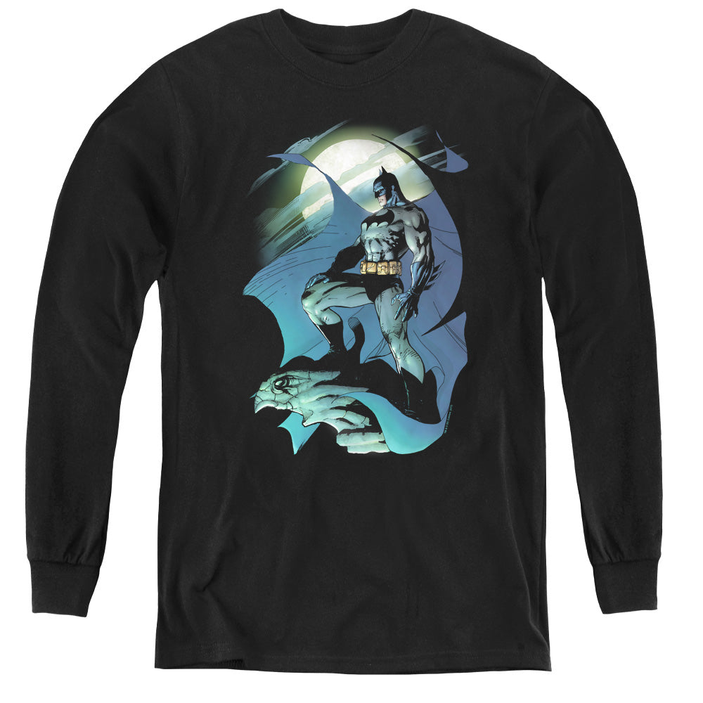 Batman Glow Of The Moon Long Sleeve Kids Youth T Shirt Black