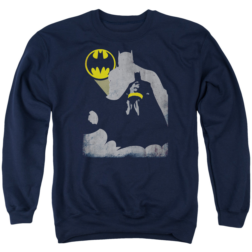 Batman Bat Knockout Mens Crewneck Sweatshirt Navy Blue