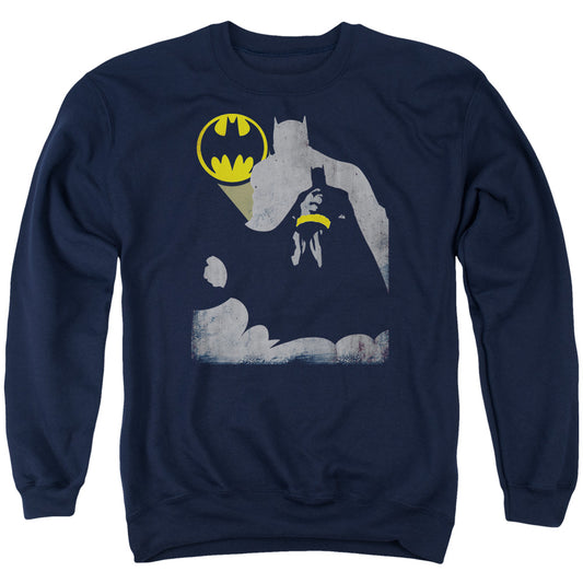 Batman Bat Knockout Mens Crewneck Sweatshirt Navy Blue