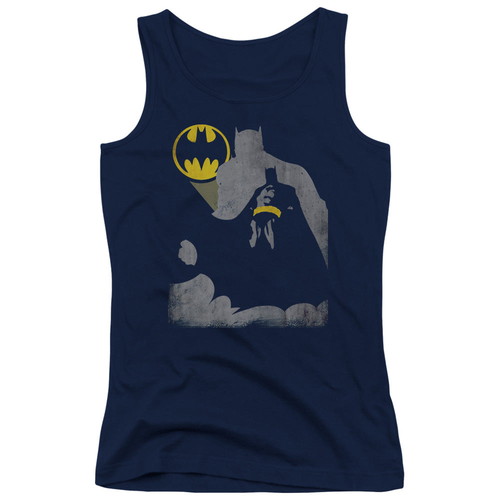 Batman Bat Knockout Womens Tank Top Shirt Navy Blue