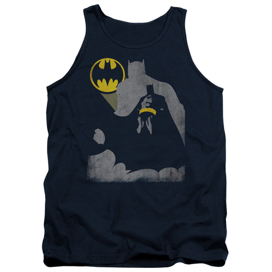 Batman Bat Knockout Mens Tank Top Shirt Navy Blue