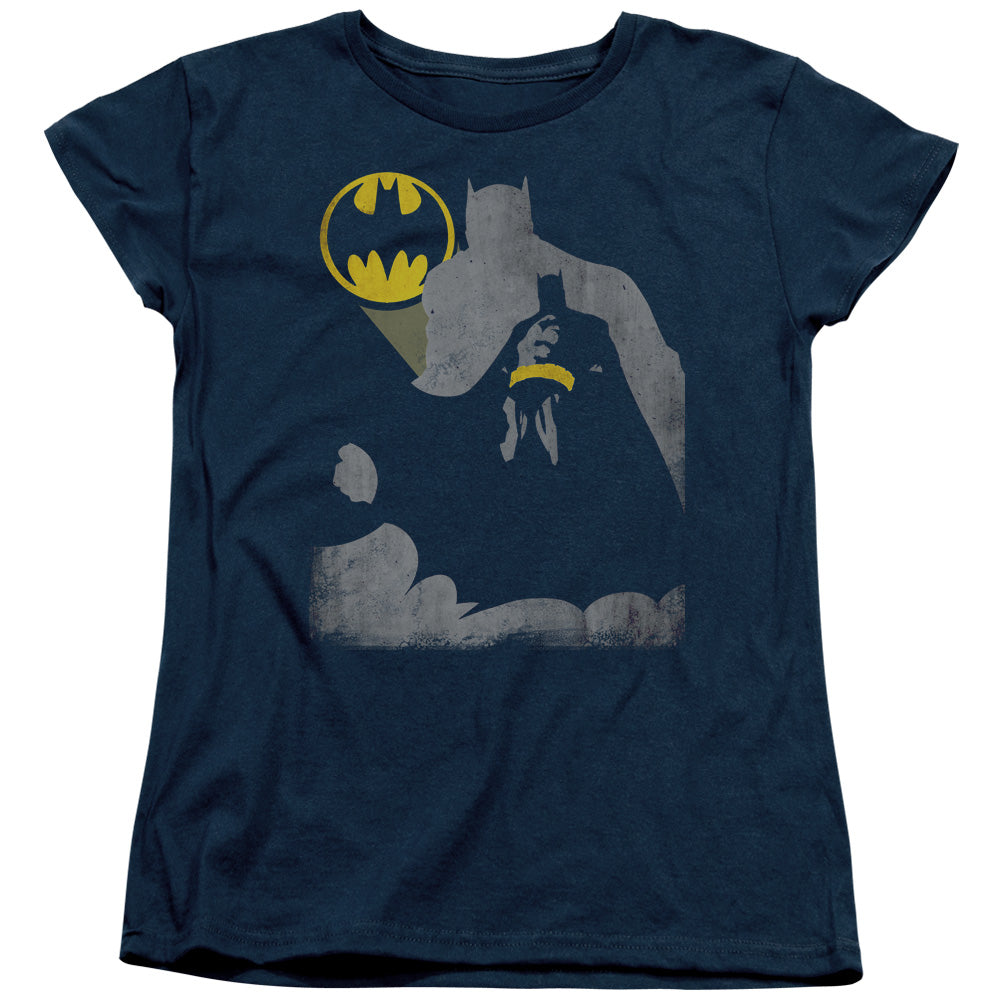 Batman Bat Knockout Womens T Shirt Navy Blue