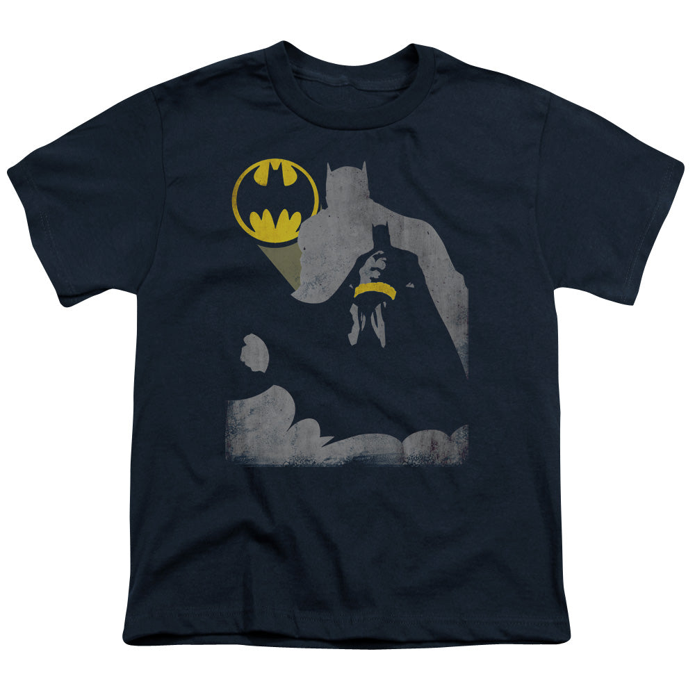 Batman Bat Knockout Kids Youth T Shirt Navy Blue