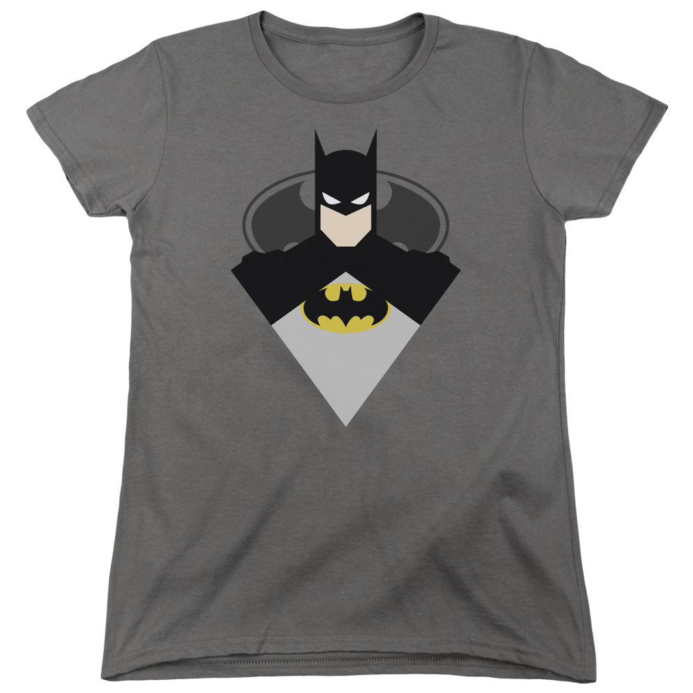 Batman Simple Bat Womens T Shirt Charcoal