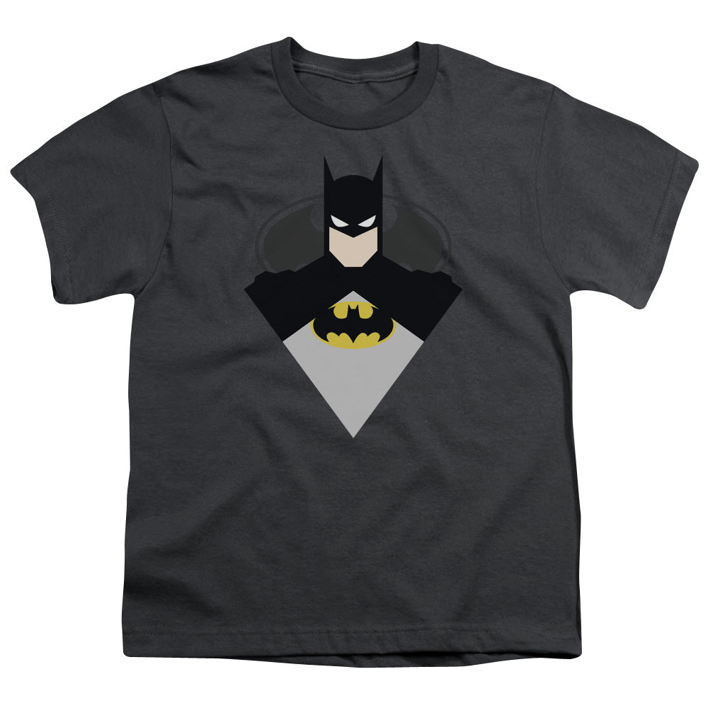 Batman Simple Bat Kids Youth T Shirt Charcoal