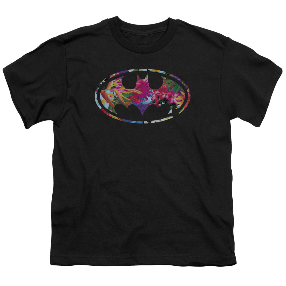 Batman Hawaiian Shield Kids Youth T Shirt Black