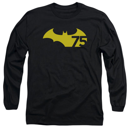Batman 75 Logo 2 Mens Long Sleeve Shirt Black