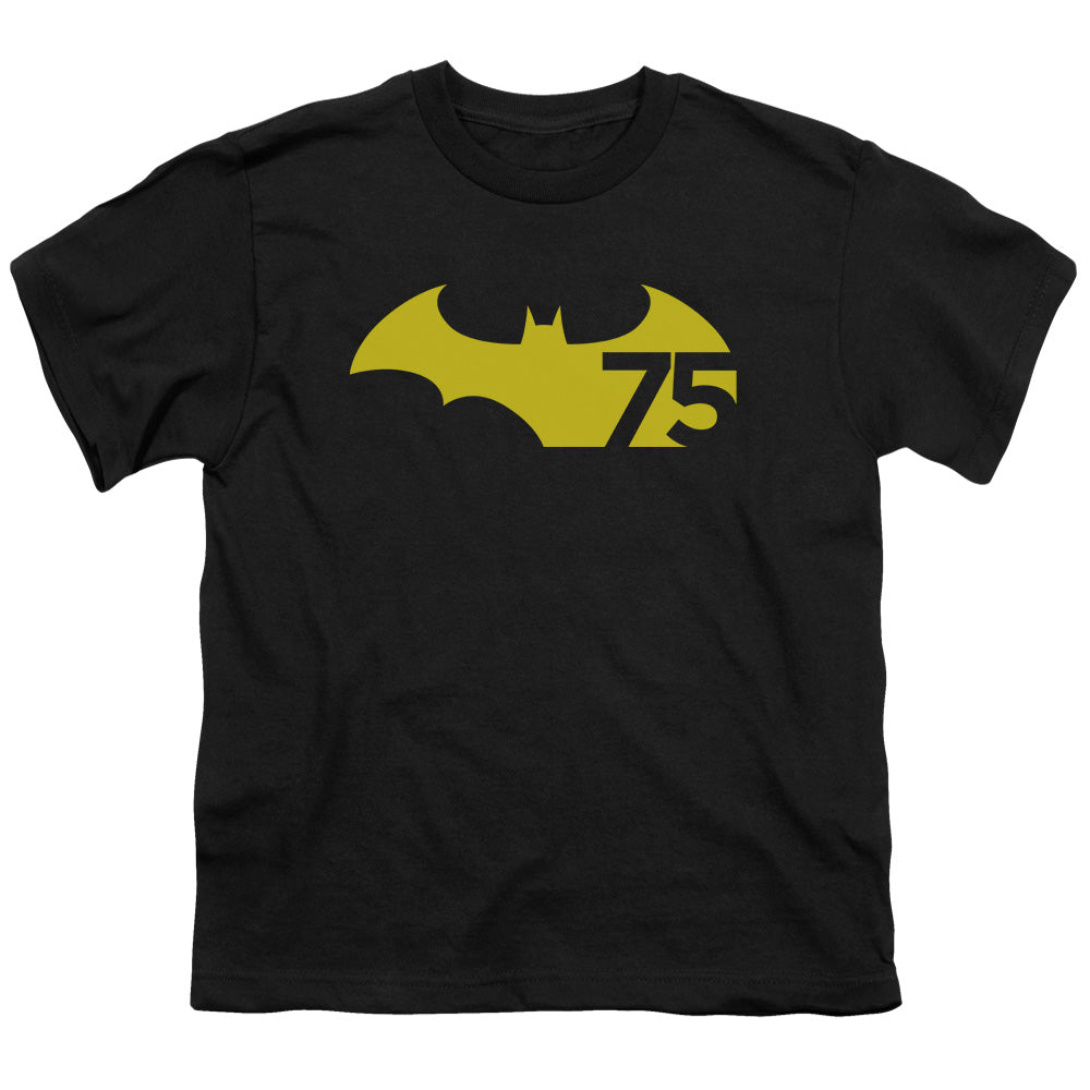 Batman 75 Logo 2 Kids Youth T Shirt Black