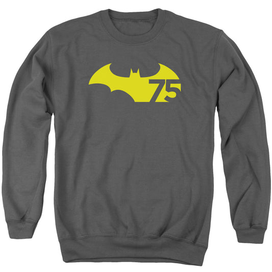 Batman 75 Logo 2 Mens Crewneck Sweatshirt Charcoal