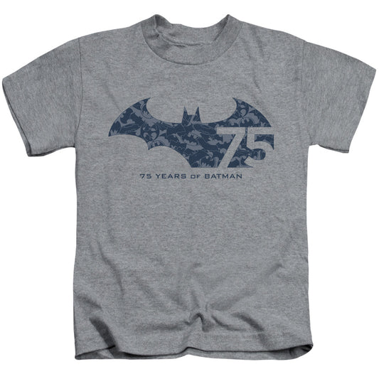Batman 75 Year Collage Juvenile Kids Youth T Shirt Athletic Heather