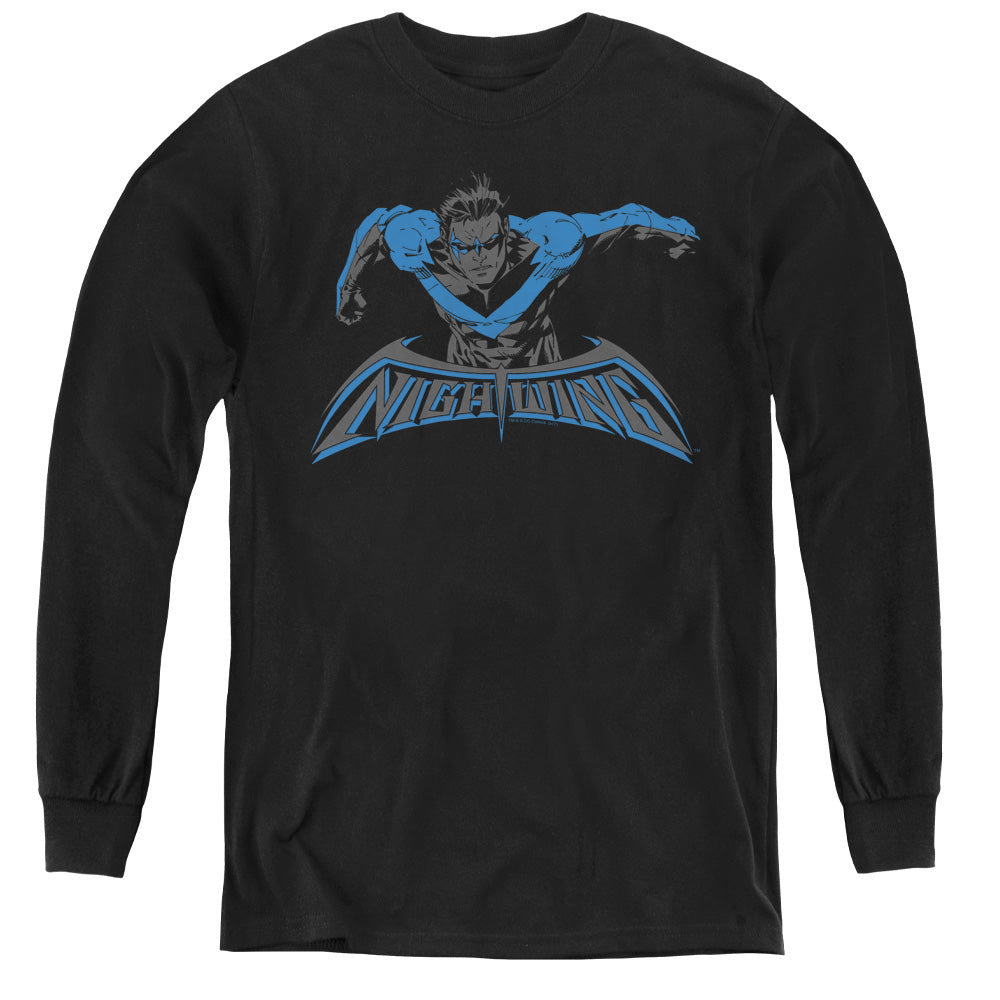 Batman Wing Of The Night Long Sleeve Kids Youth T Shirt Black