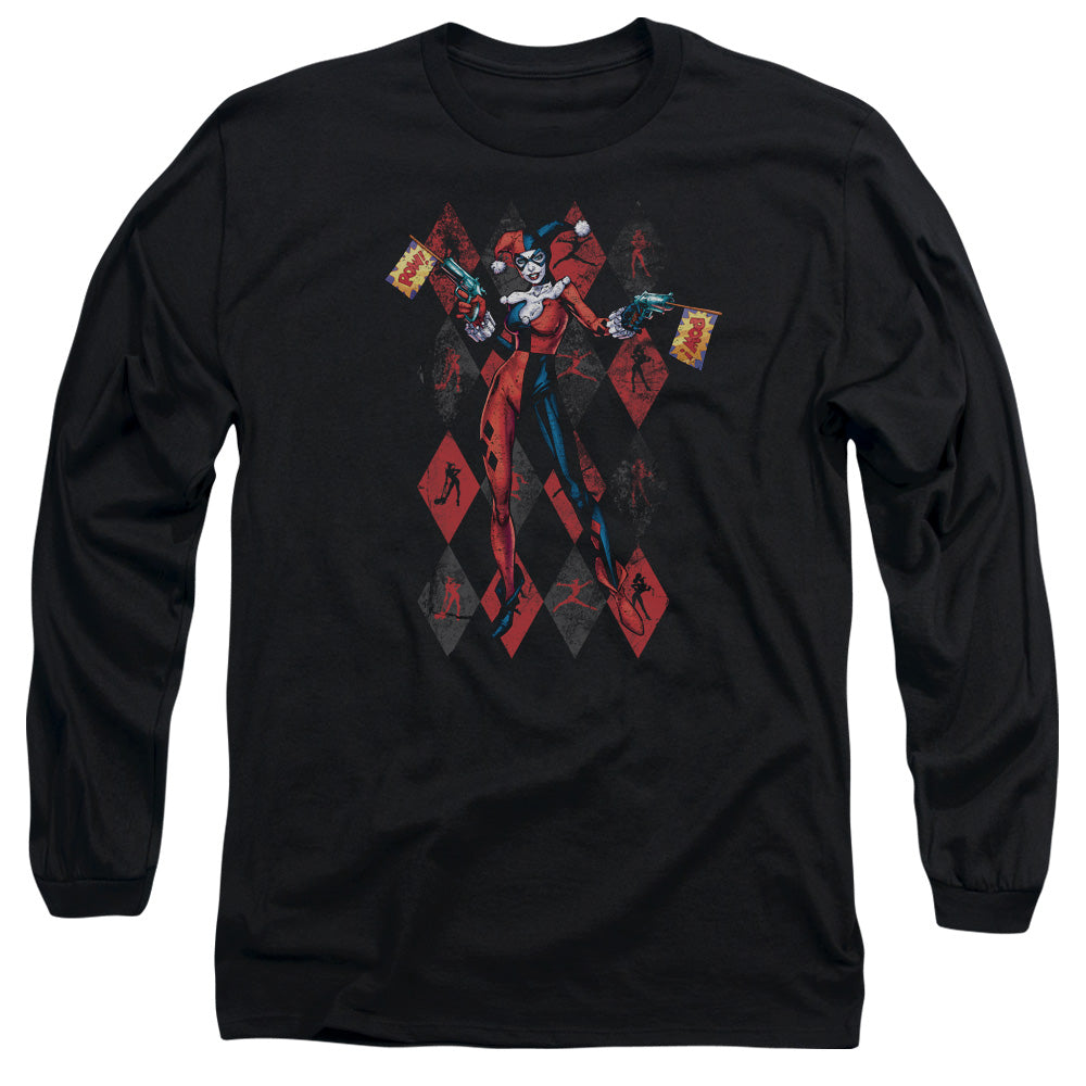 Batman Pow Pow Mens Long Sleeve Shirt Black