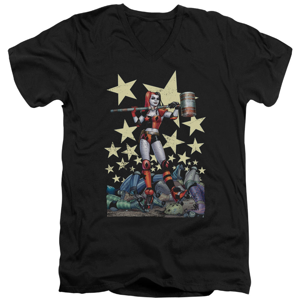 Batman Hammer Time Mens Slim Fit V Neck T Shirt Black