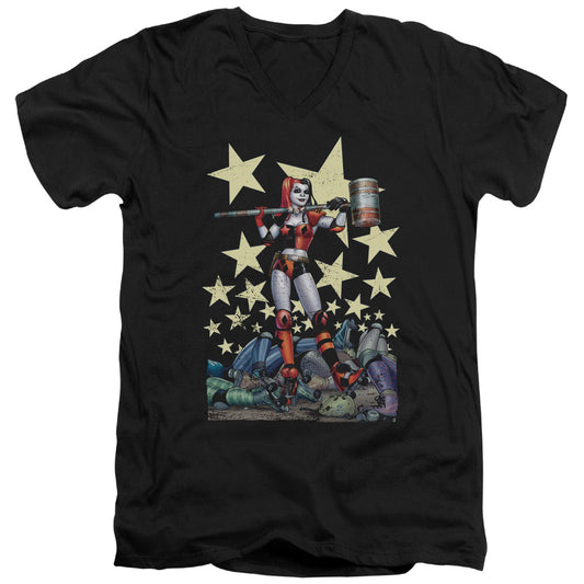 Batman Hammer Time Mens Slim Fit V Neck T Shirt Black