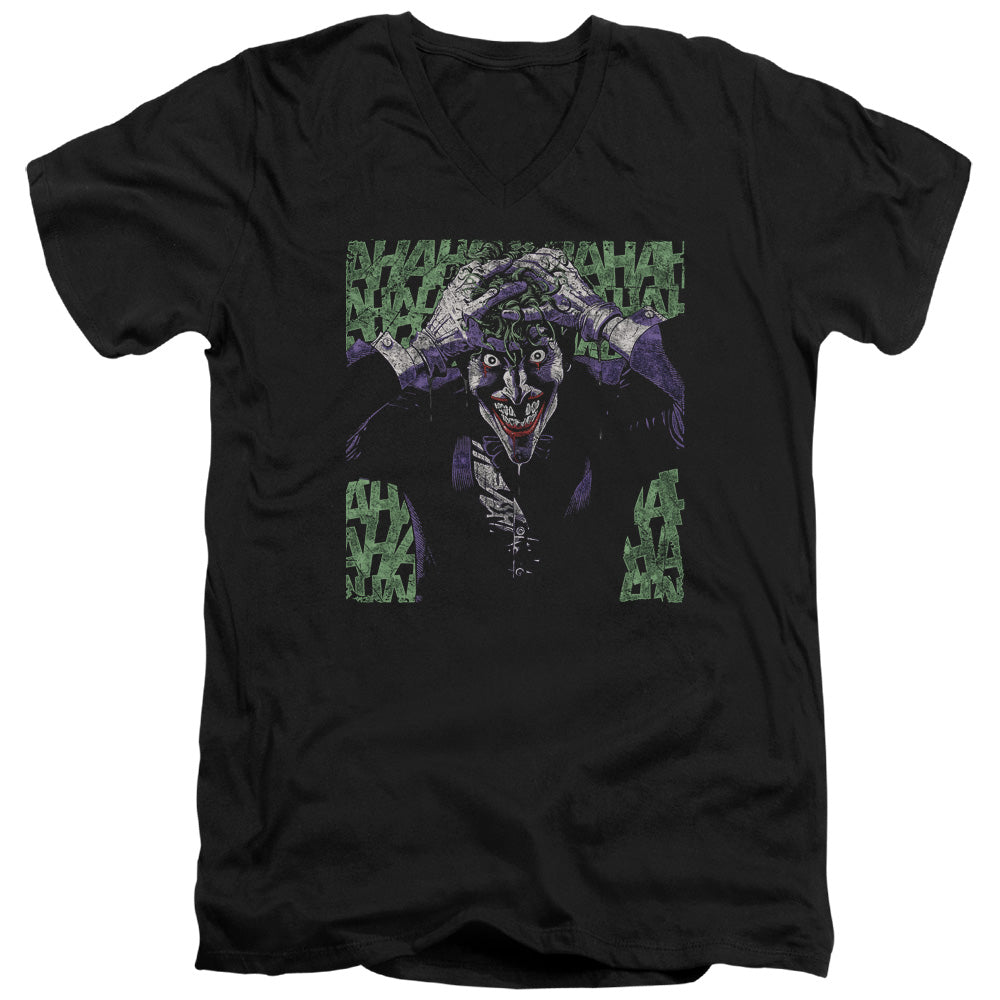 Batman Insanity Mens Slim Fit V Neck T Shirt Black
