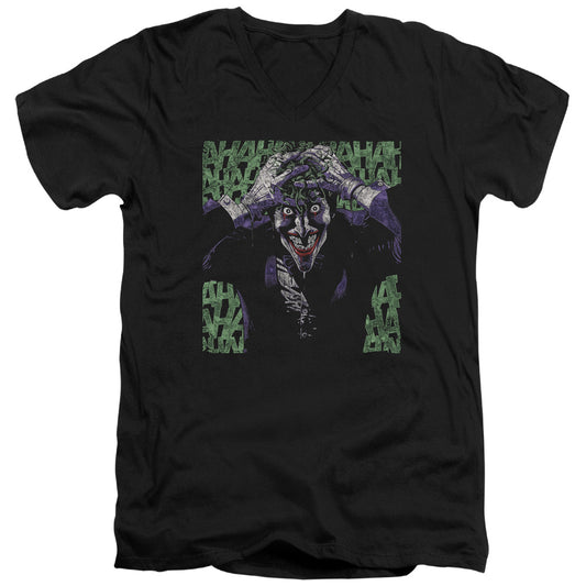 Batman Insanity Mens Slim Fit V Neck T Shirt Black