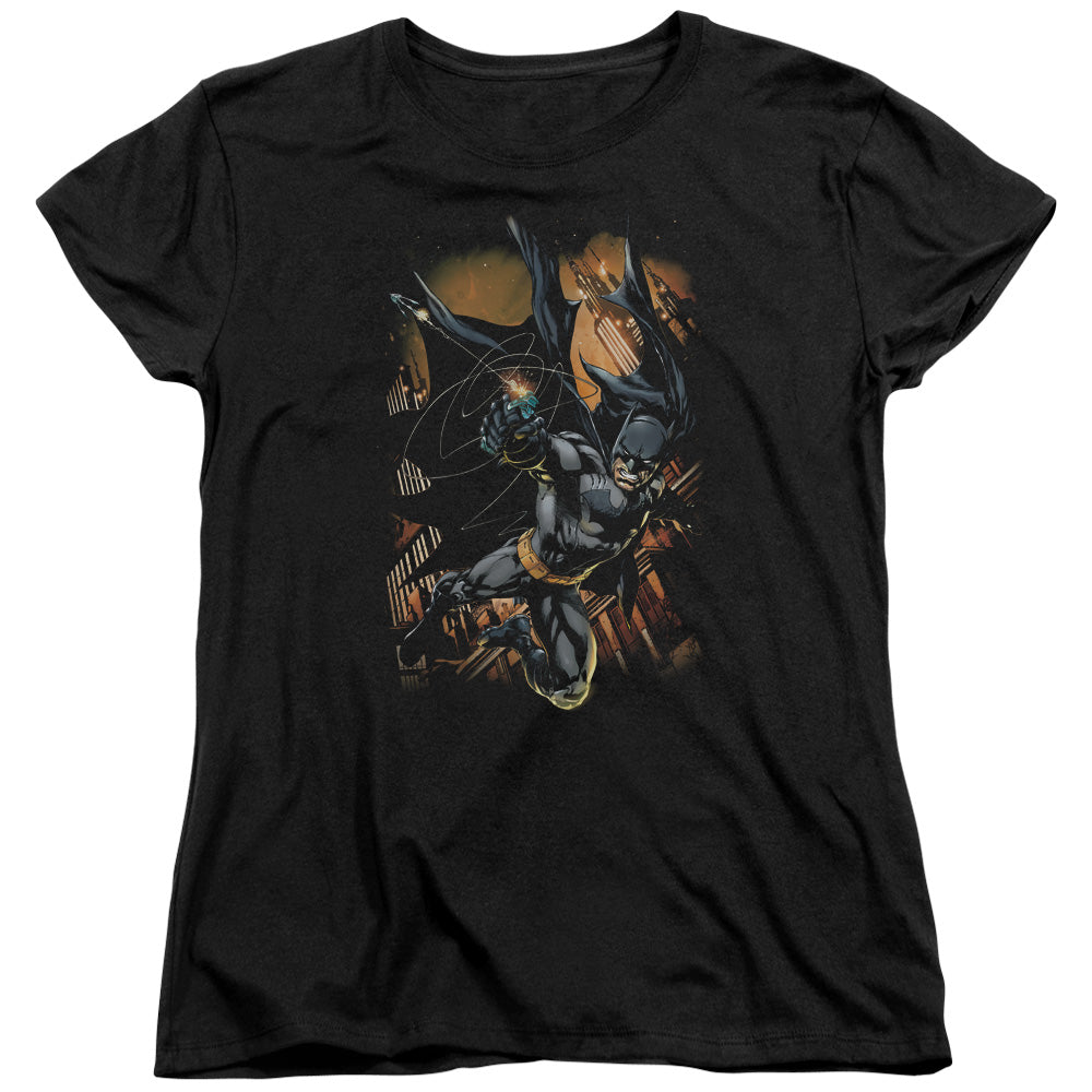 Batman Grapple Fire Womens T Shirt Black