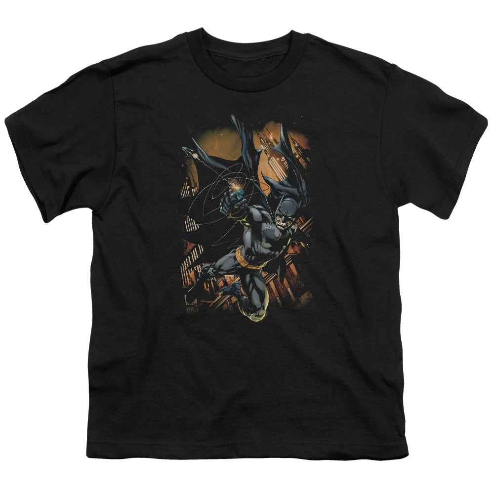 Batman Grapple Fire Kids Youth T Shirt Black