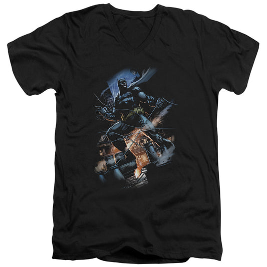 Batman Gotham Knight Mens Slim Fit V Neck T Shirt Black