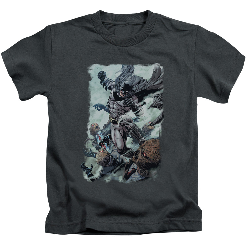 Batman Punch Juvenile Kids Youth T Shirt Charcoal