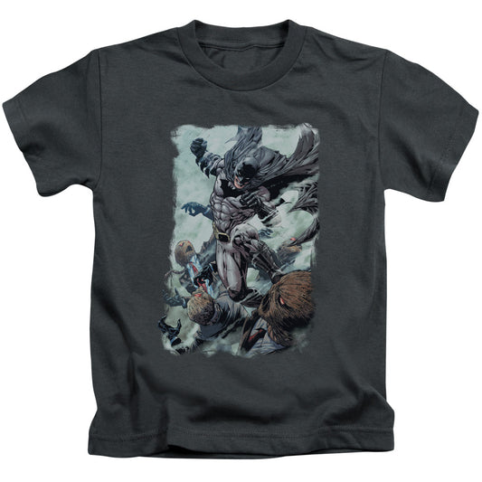Batman Punch Juvenile Kids Youth T Shirt Charcoal