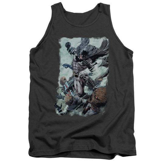 Batman Punch Mens Tank Top Shirt Charcoal