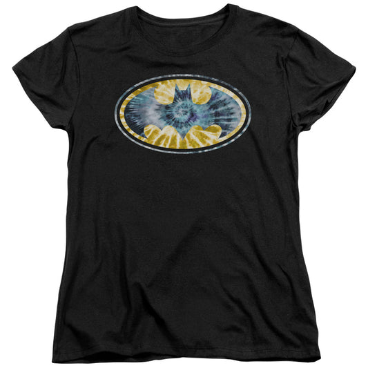 Batman Tie Dye 3 Womens T Shirt Black