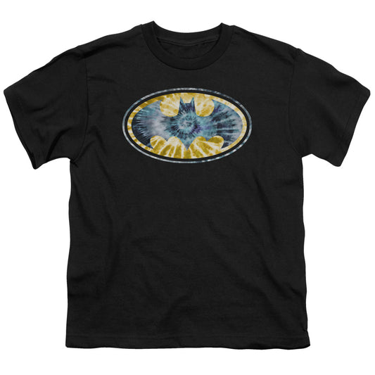 Batman Tie Dye 3 Kids Youth T Shirt Black
