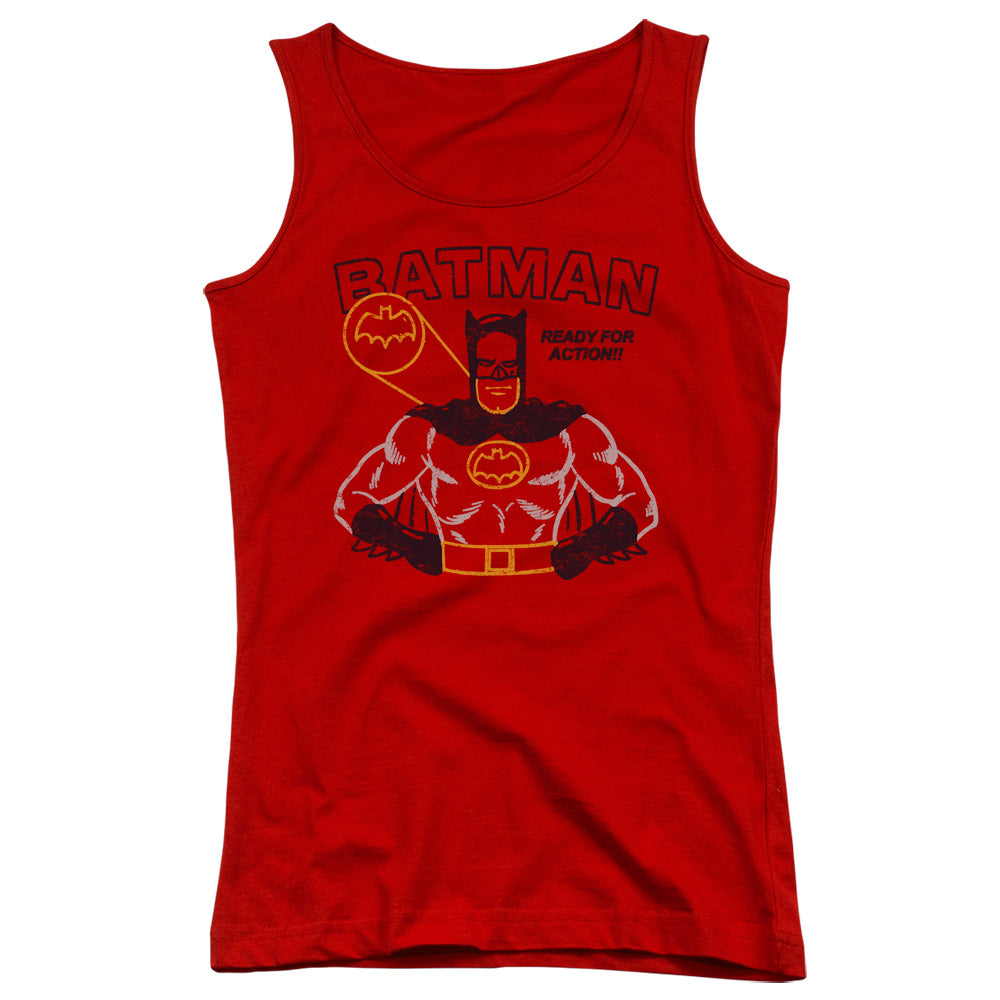 Batman Ready For Action Womens Tank Top Shirt Red