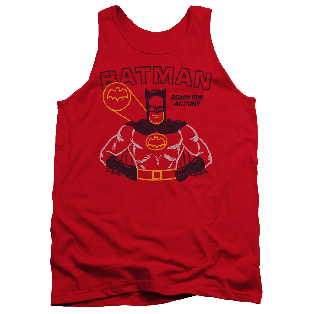 Batman Ready For Action Mens Tank Top Shirt Red