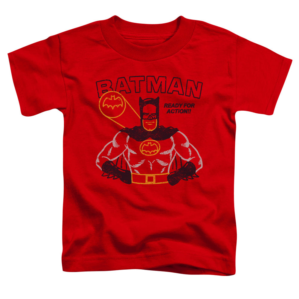 Batman Ready For Action Toddler Kids Youth T Shirt Red