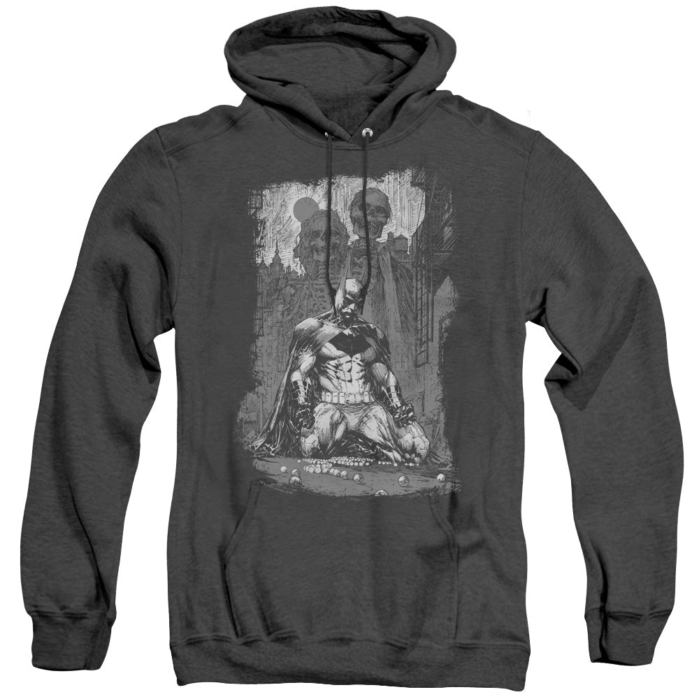 Batman Sketchy Shadows Heather Mens Hoodie Black
