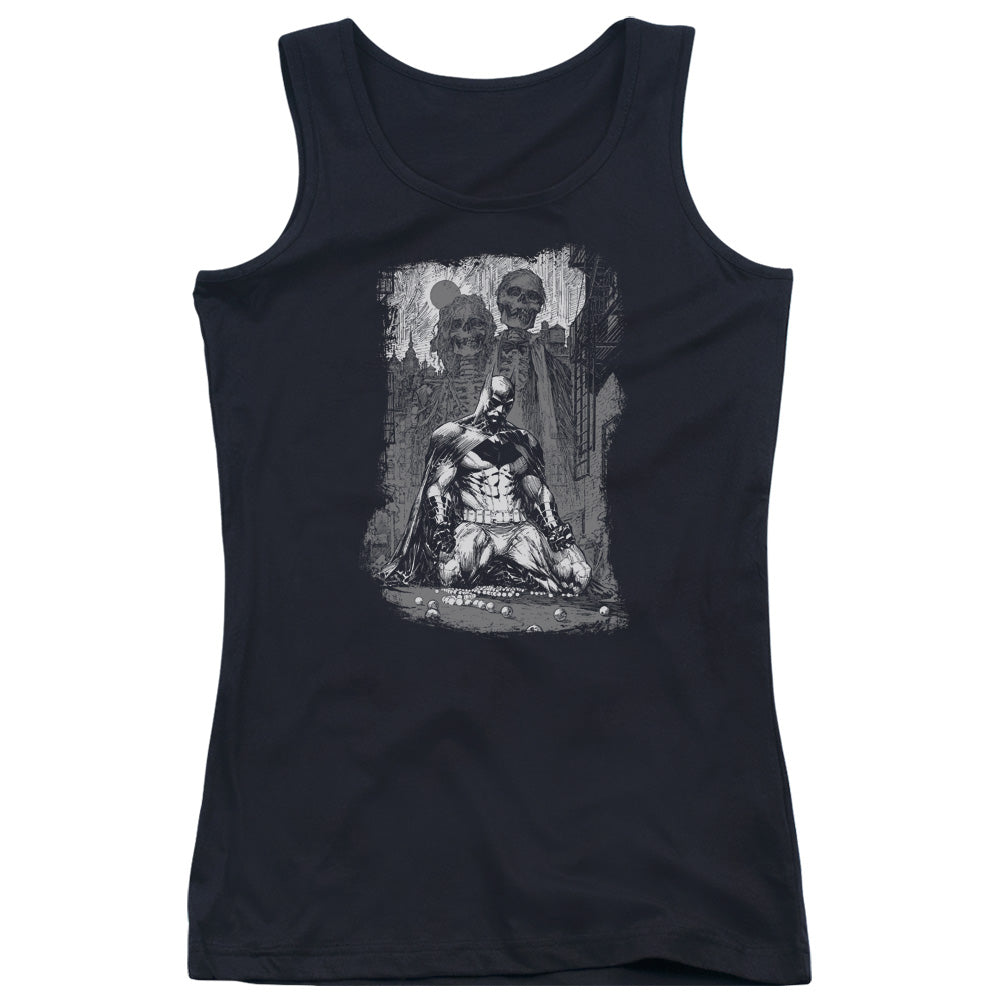 Batman Sketchy Shadows Womens Tank Top Shirt Black