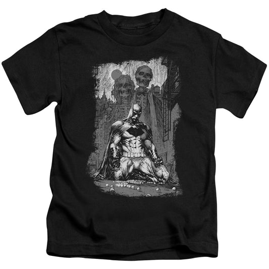 Batman Sketchy Shadows Juvenile Kids Youth T Shirt Black