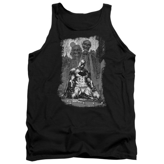 Batman Sketchy Shadows Mens Tank Top Shirt Black