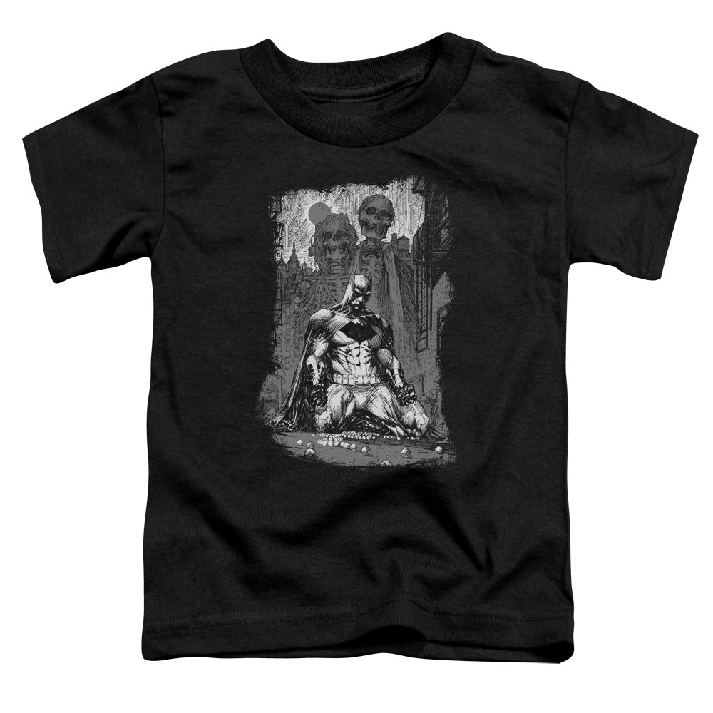 Batman Sketchy Shadows Toddler Kids Youth T Shirt Black