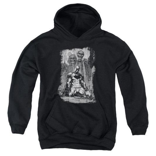 Batman Sketchy Shadows Kids Youth Hoodie Black