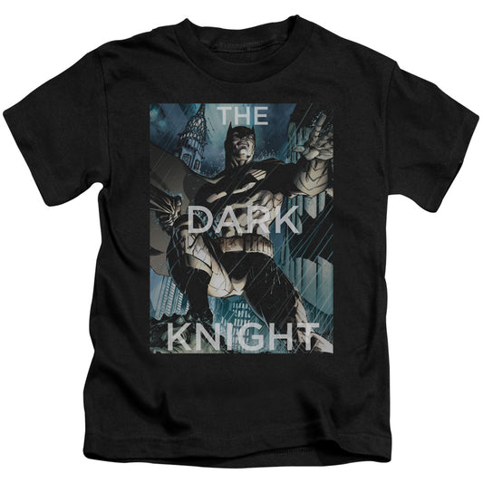 Batman Fighting The Storm Juvenile Kids Youth T Shirt Black