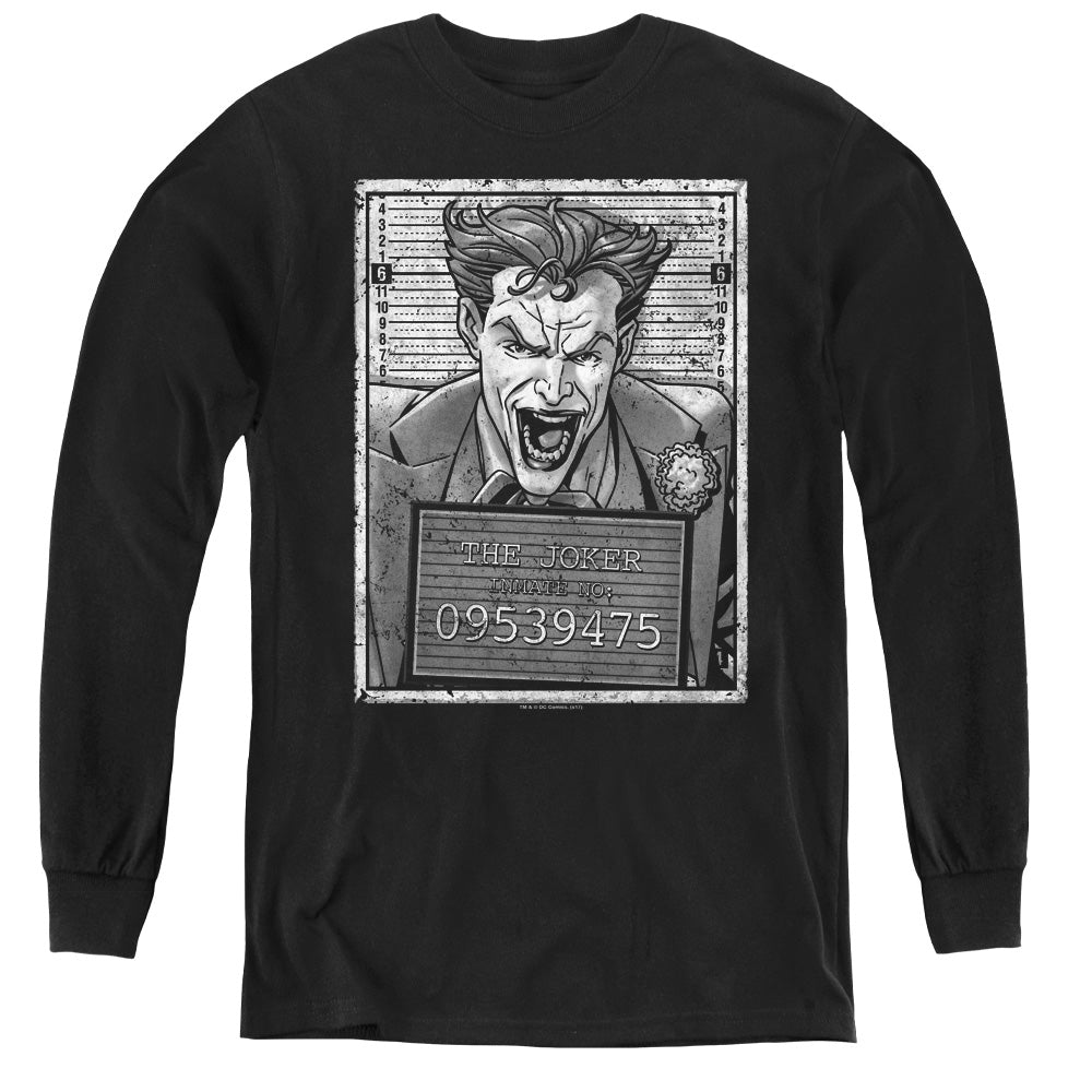 Batman Joker Inmate Long Sleeve Kids Youth T Shirt Black