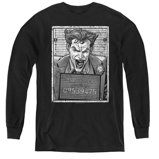 Batman Joker Inmate Long Sleeve Kids Youth T Shirt Black