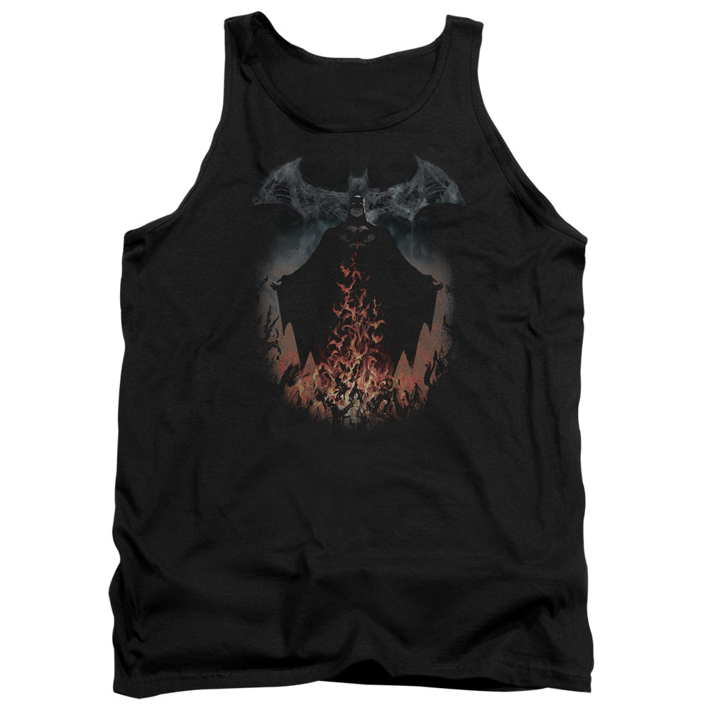 Batman Smoke & Fire Mens Tank Top Shirt Black