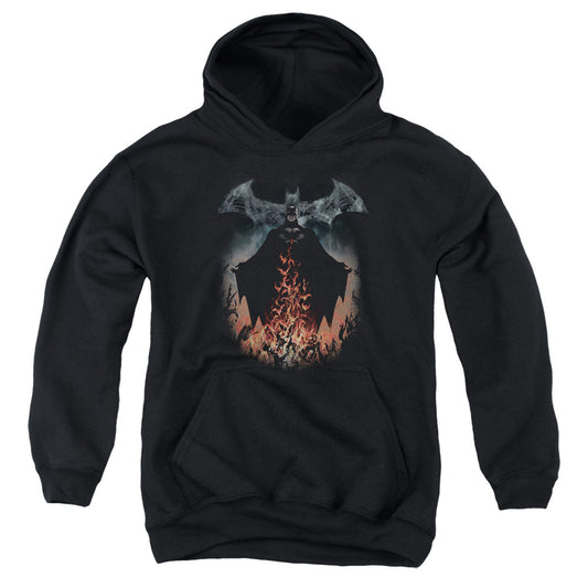 Batman Smoke & Fire Kids Youth Hoodie Black