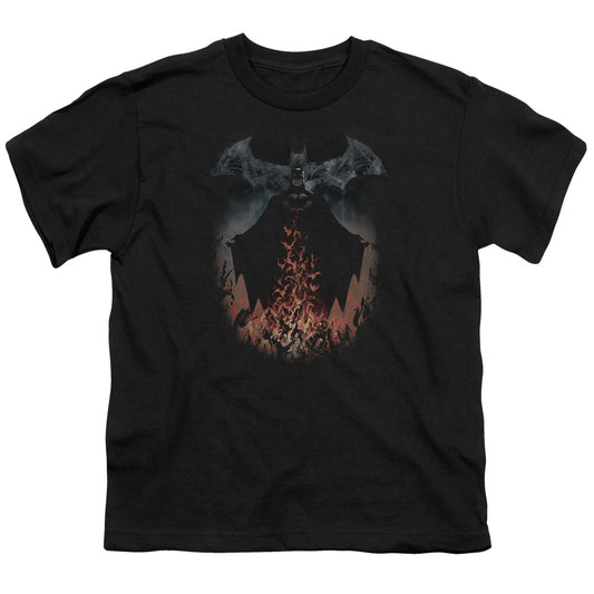 Batman Smoke & Fire Kids Youth T Shirt Black