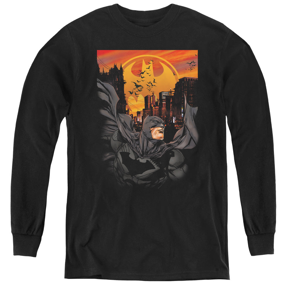 Batman Always On Call Long Sleeve Kids Youth T Shirt Black