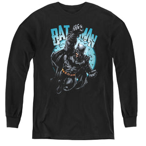 Batman Moon Knight Long Sleeve Kids Youth T Shirt Black