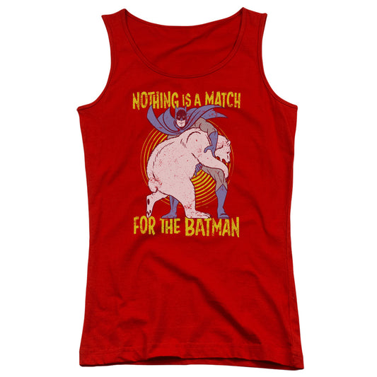 Batman Bear Wrastling Womens Tank Top Shirt Red