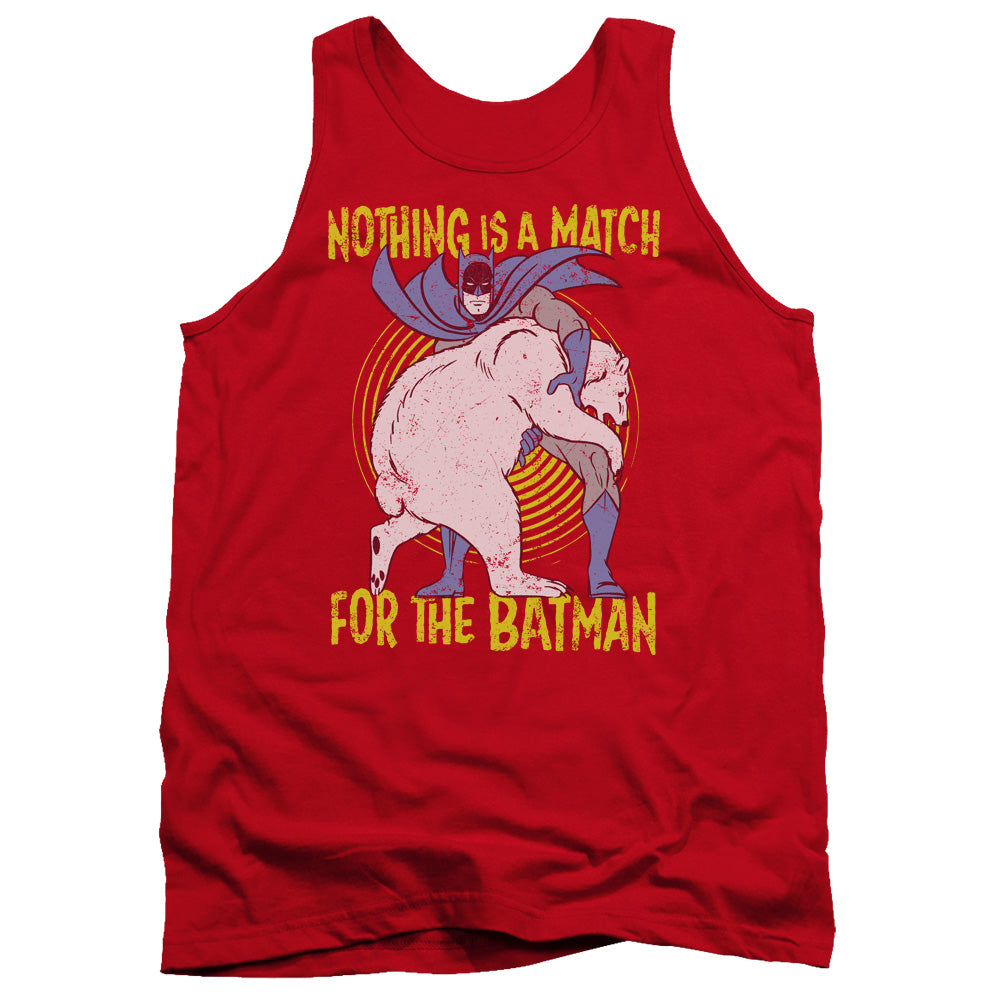 Batman Bear Wrastling Mens Tank Top Shirt Red