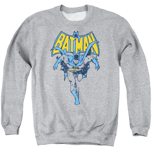 Batman Vintage Run Mens Crewneck Sweatshirt Athletic Heather