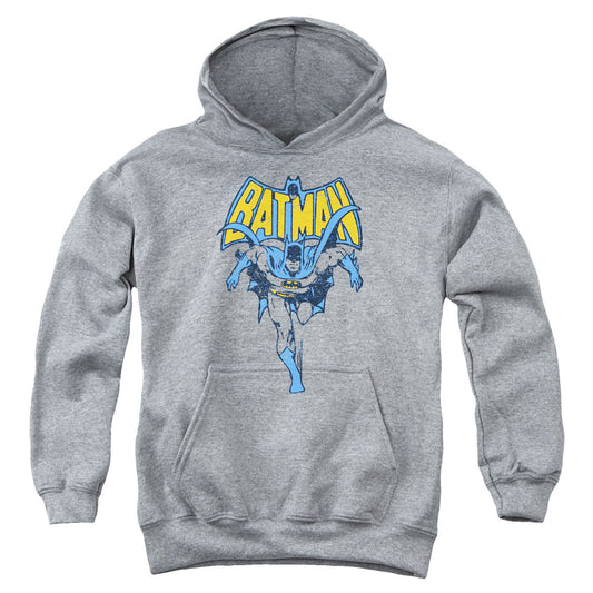 Batman Vintage Run Kids Youth Hoodie Athletic Heather